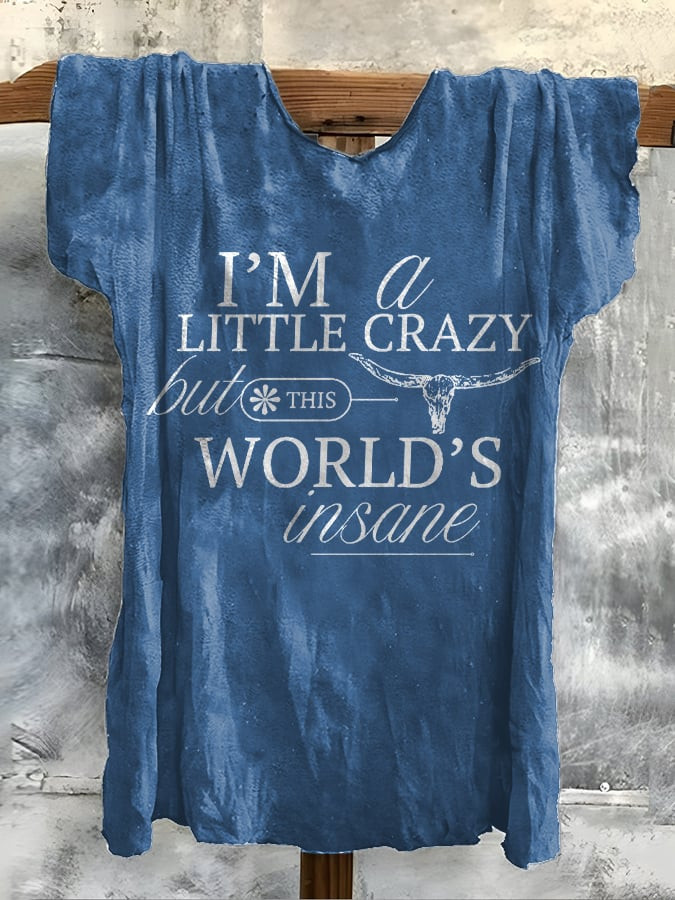 Morgan Wallen Merch I'm A Little Crazy V-Neck Shirt Great Gifts For Music Lovers