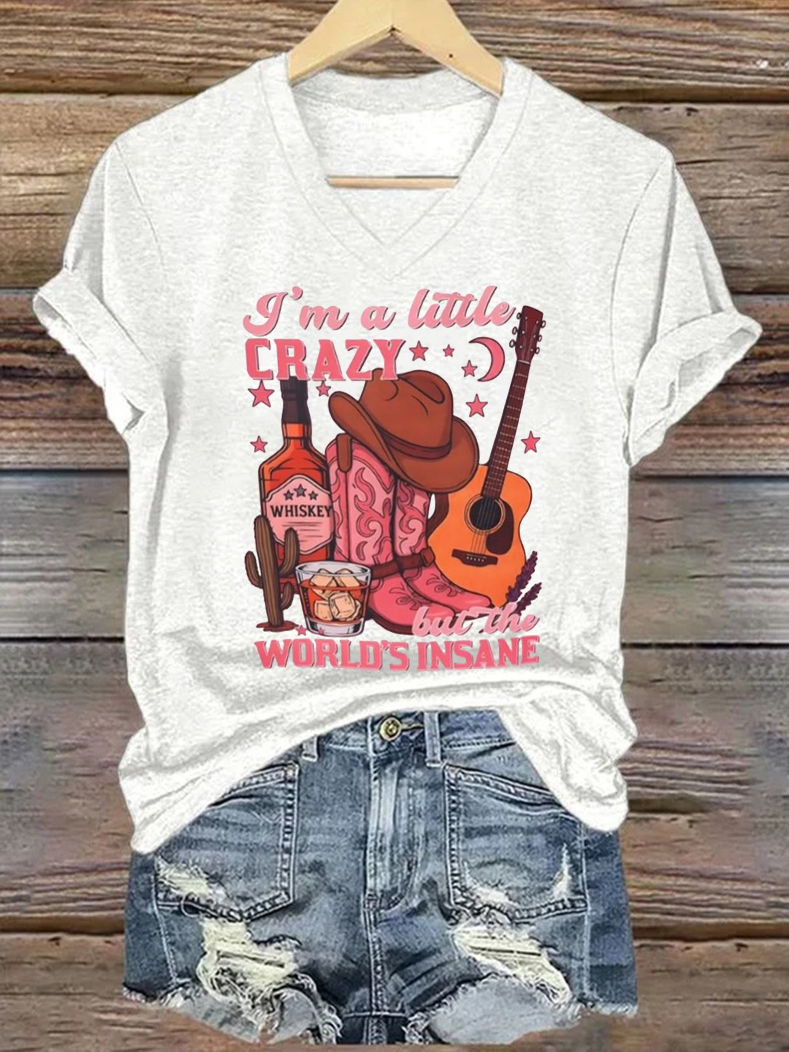 Morgan Wallen Merch I'm A Little Crazy V-Neck Shirt I'm The Problem Shirt Gifts For Wife