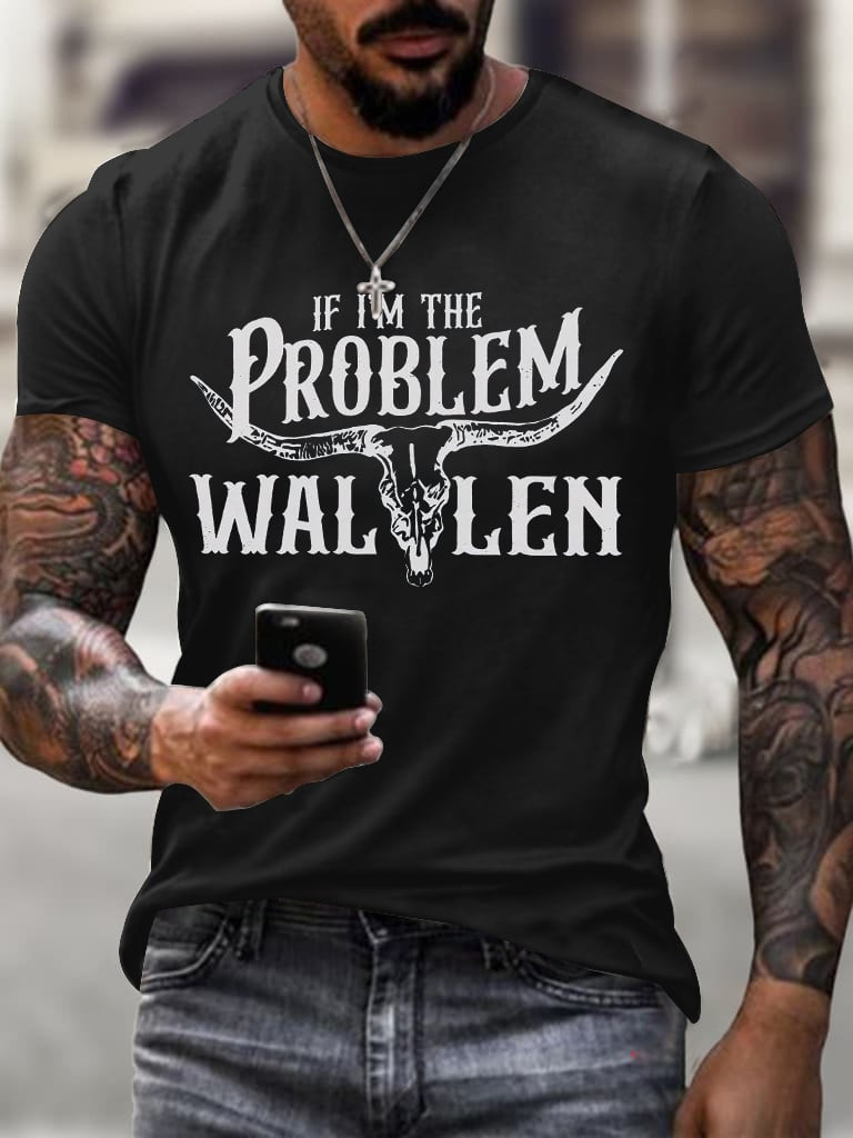 Morgan Wallen Merch I'm The Problem Horn Skull T-Shirt Presents For Men