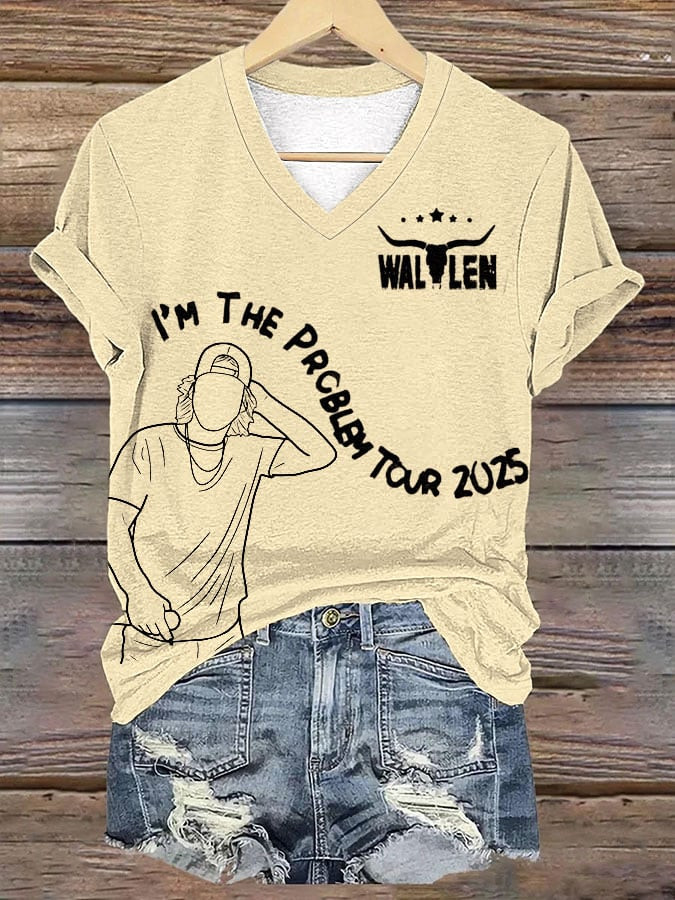 Morgan Wallen Merch I'm The Problem Tour 2025 V-Neck Shirt Music Clothes Gift For Teens