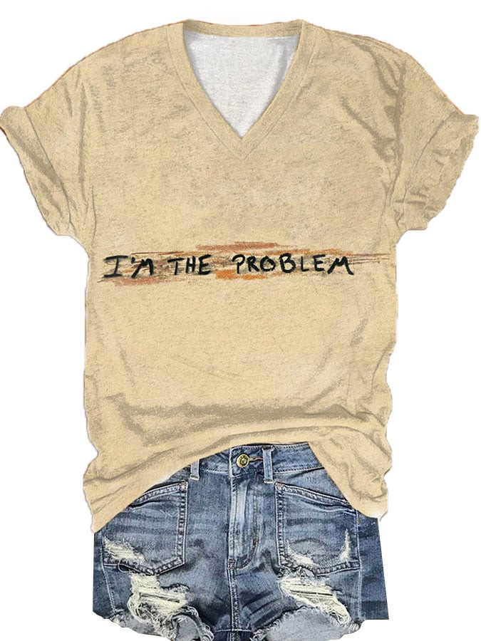 Morgan Wallen Merch I'm The Problem V-Neck Shirt Wonderful Gifts For Women