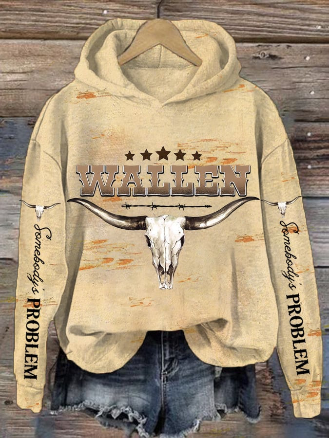 Morgan Wallen Merch Longhorn Bull Skull Hoodie Gifts For Morgan Wallen Lovers