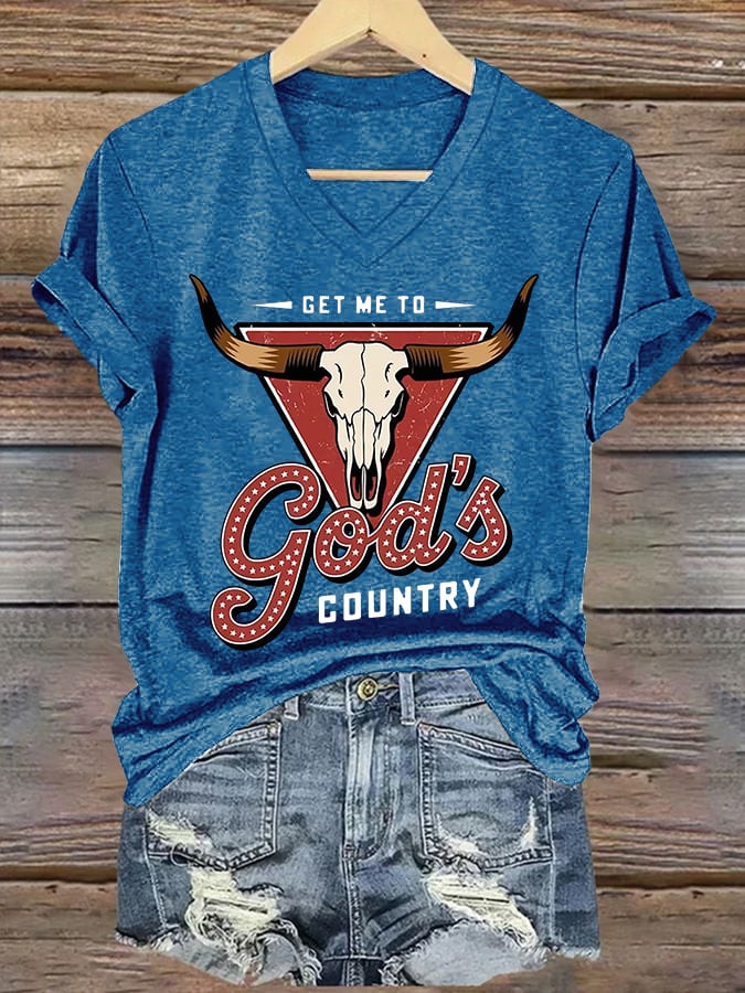 Morgan Wallen Merch Take Me To The Country Of God V-Neck Shirt Music Gifts For Women