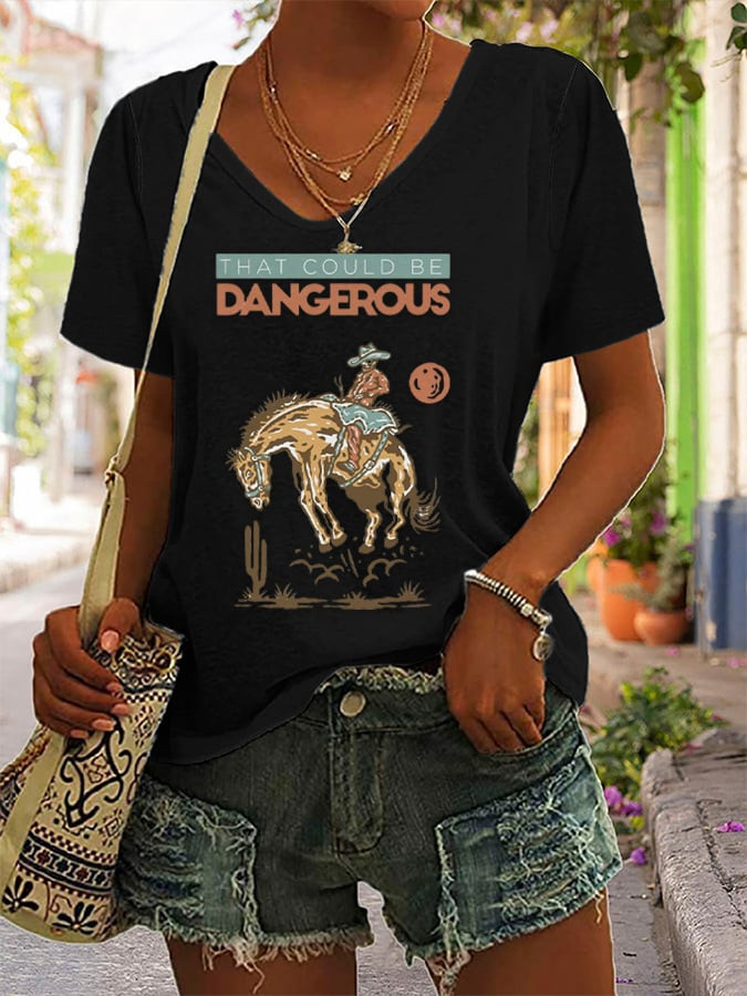 Morgan Wallen Merch That Could Be Dangerous V-Neck Shirt Cowboy Lover Gift Ideas
