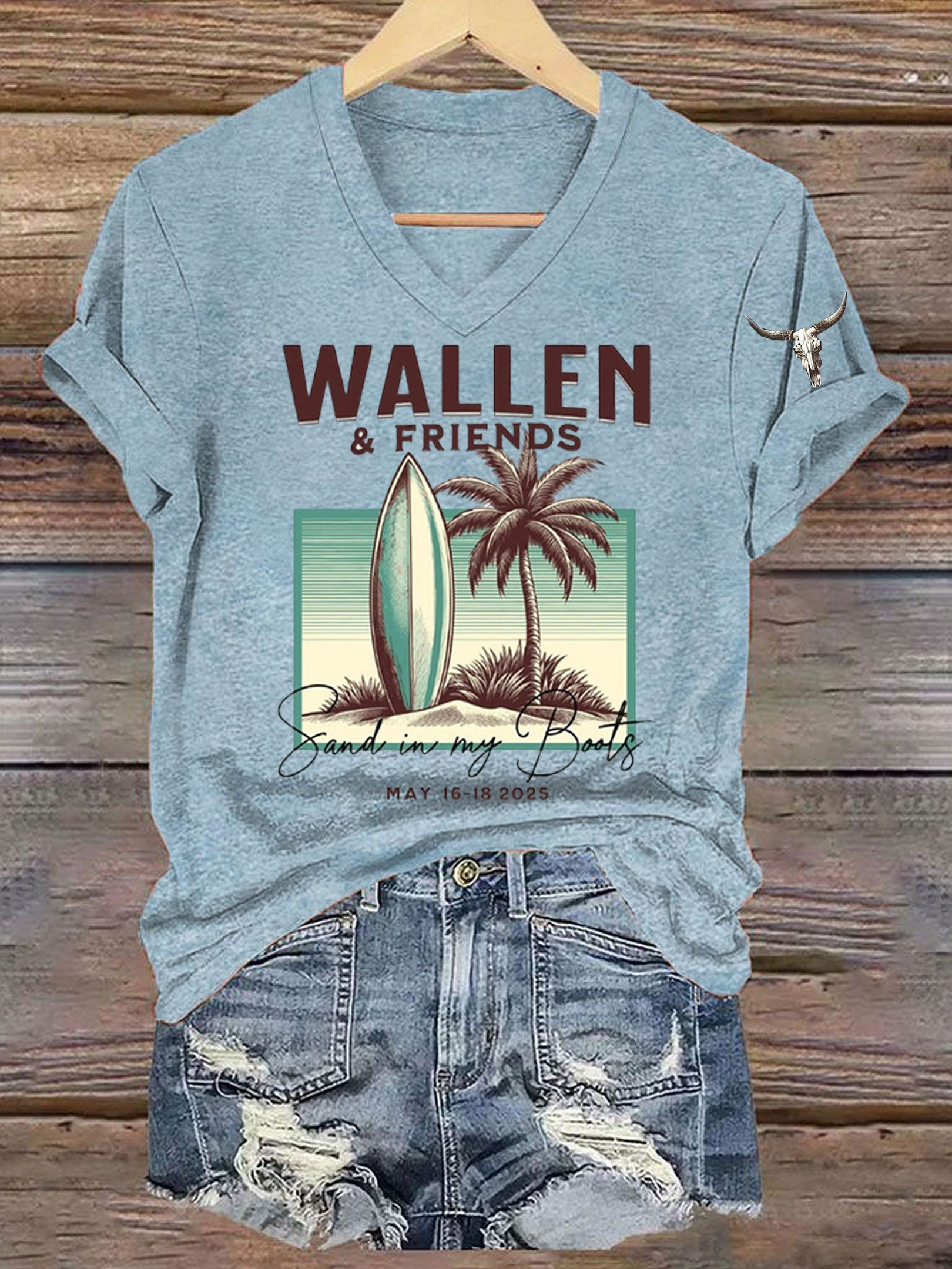 Morgan Wallen Merch Wallen And Friends V-Neck Shirt Best Gifts For Music Fans
