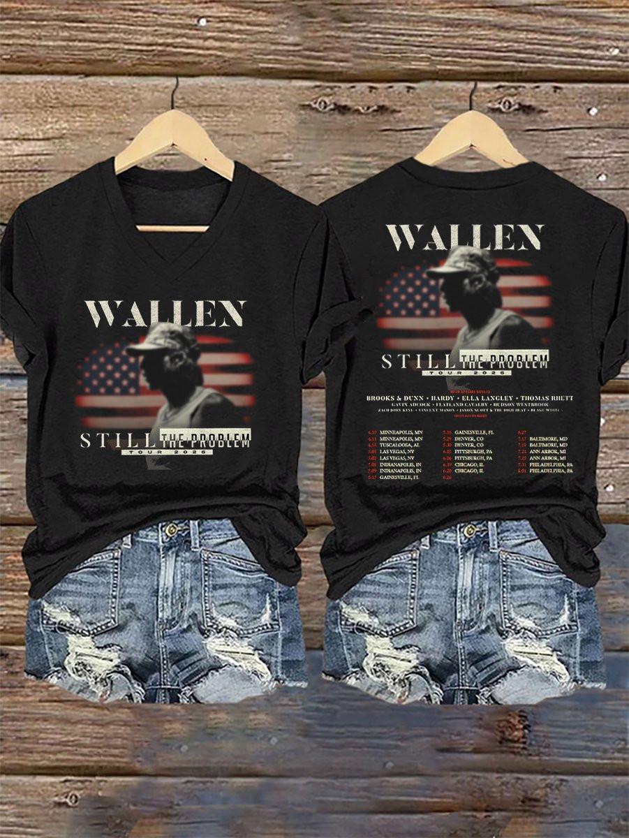 Morgan Wallen Merch Wallen Still The Problem V-Neck Shirt World Tour Music Tee Gift Ideas