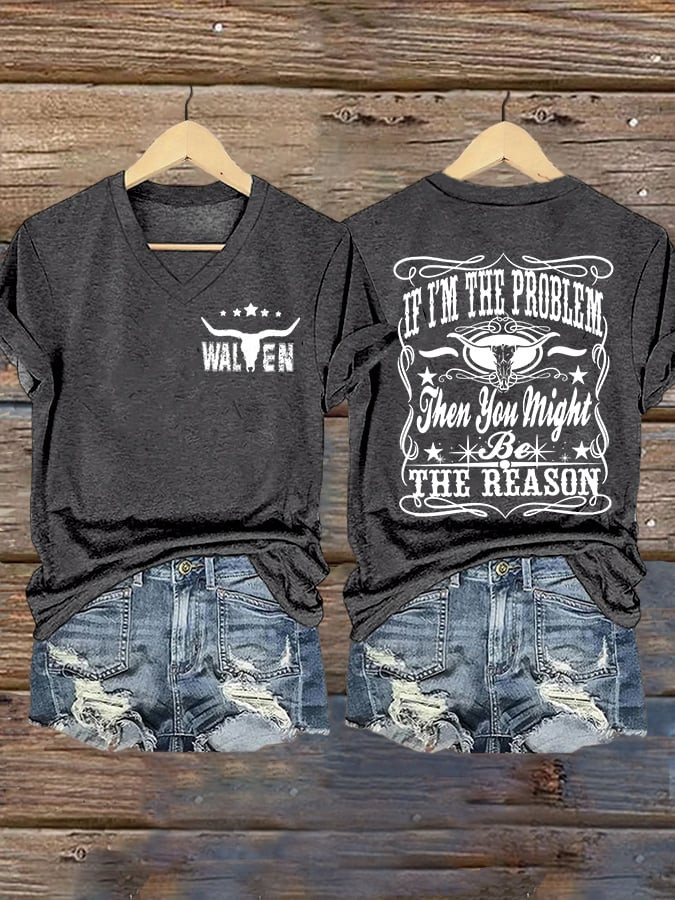 Morgan Wallen Merch You Might Be The Reason V-Neck Shirt Birthday Gifts For Girlfriend