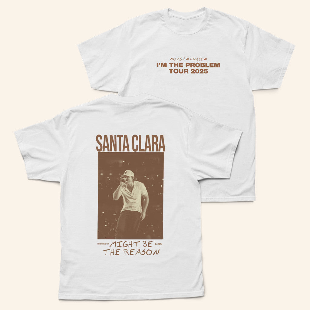 Morgan Wallen Santa Clara Merch Wallen I'm The Problem Tour T-Shirt White Fan Merch Morgan Wallen Santa Clara Merch Wallen I'm The Problem Tour T-Shirt White Fan Merch
