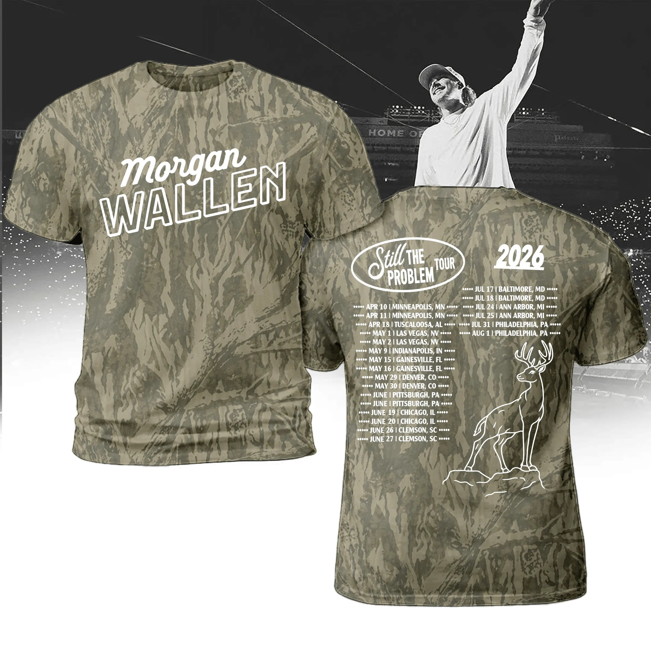 Morgan Wallen Still The Problem Tour 2026 Camo T-Shirt Morgan Wallen Concert Shirt Gift Ideas