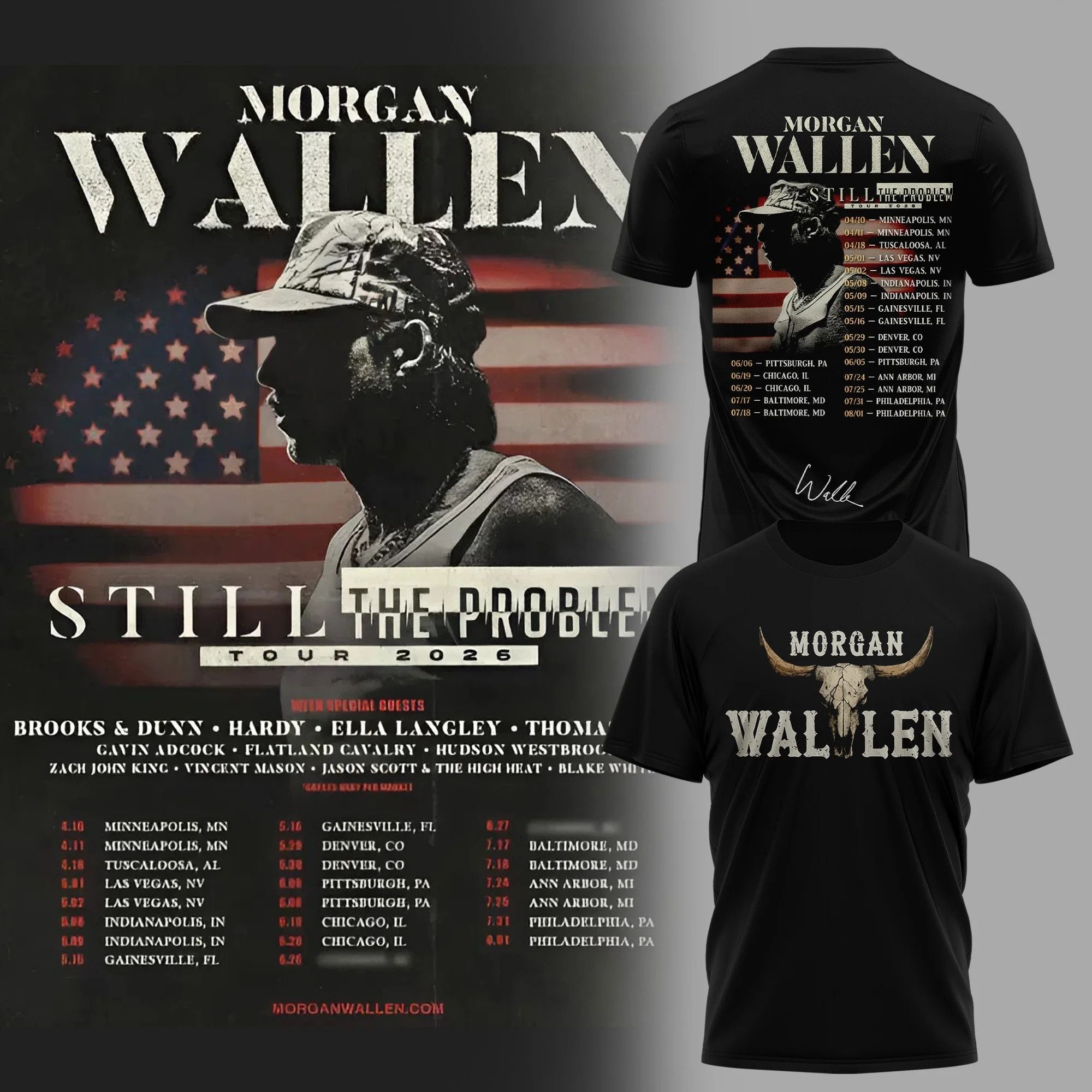 Morgan Wallen Still The Problem Tour 2026 T-Shirt Country Music Graphic Shirt Music Fans Gifts