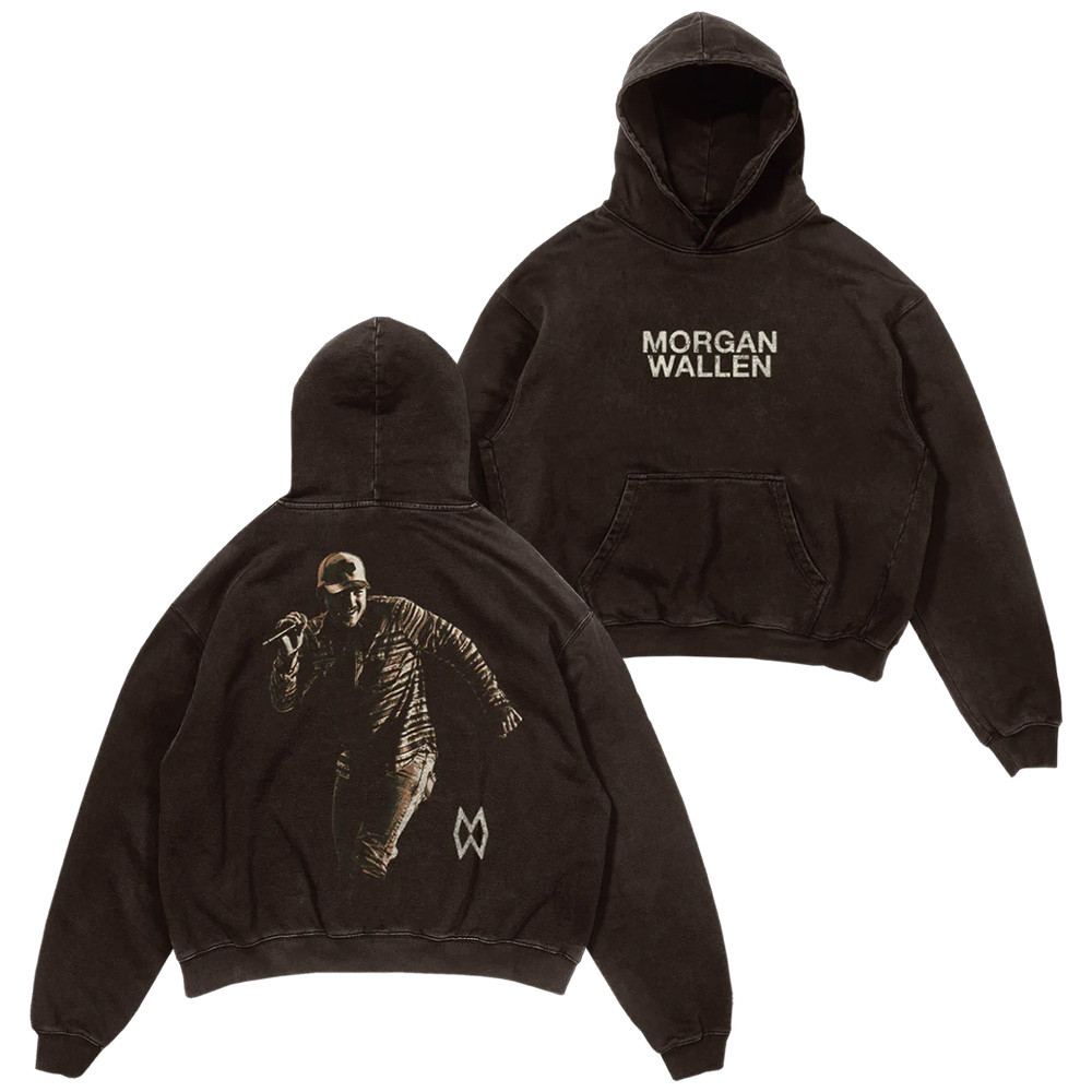 Morgan Wallen Tour 2025 Merch Live Photo Brown Hoodie Gifts For Country Music Fans