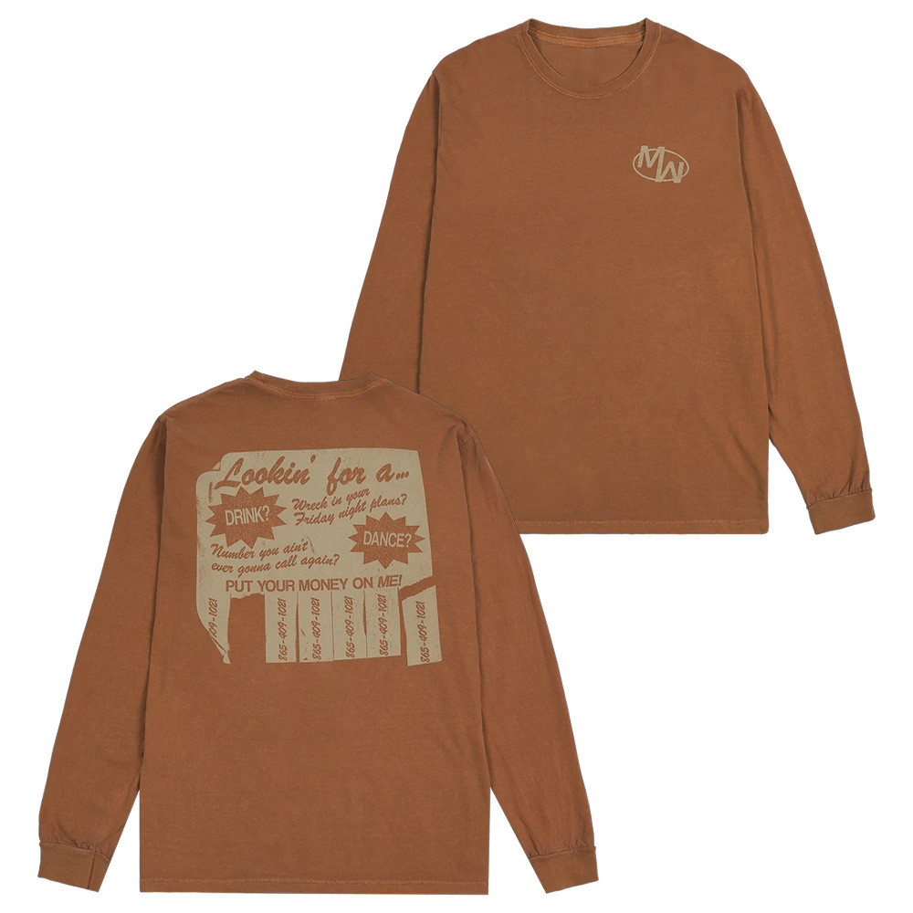 Morgan Wallen Tour 2025 Merch Money On Me Long Sleeve Shirt Country Music Fan Gifts