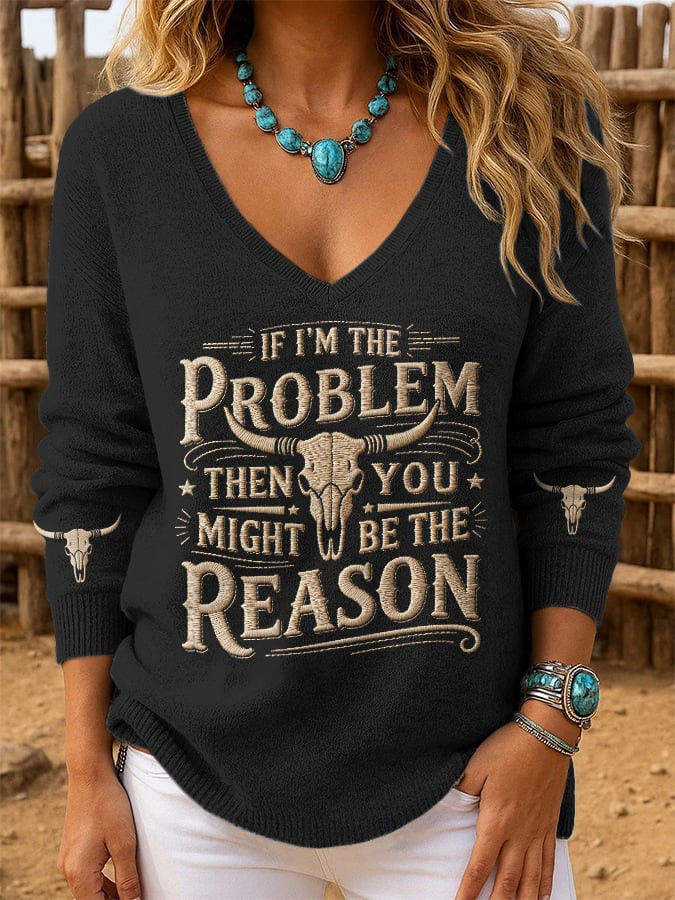 Morgan Wallen Tour 2026 Merch If I'm The Problem V-Neck Long Sleeve Shirt Gifts For Mommy
