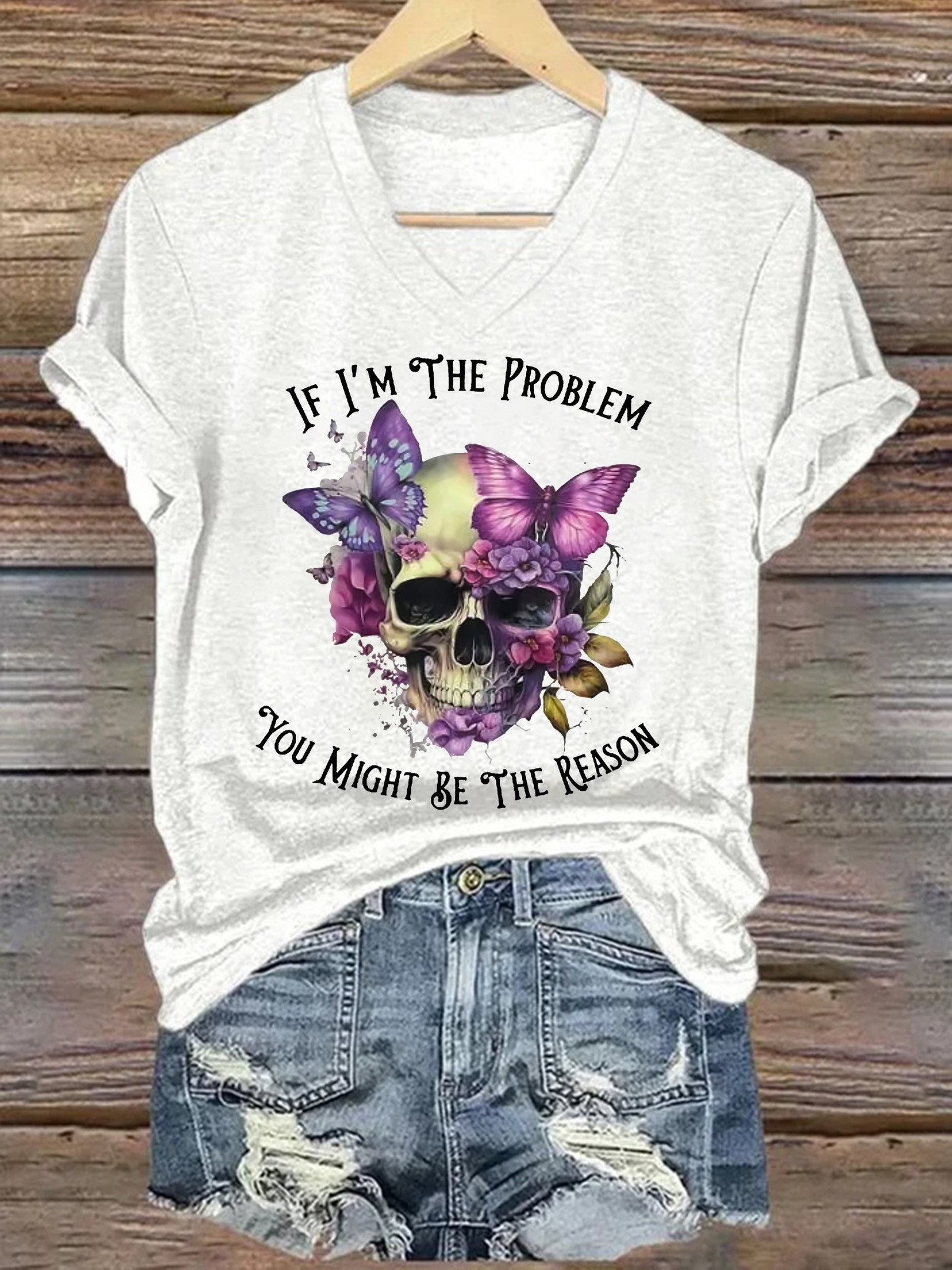 Morgan Wallen Tour 2026 Merch If I'm The Problem V-Neck Shirt Cool Present Ideas