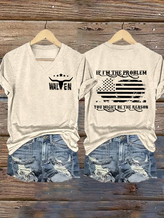 Morgan Wallen Tour 2026 Merch If I'm The Problem V-Neck Shirt Gifts For Wife