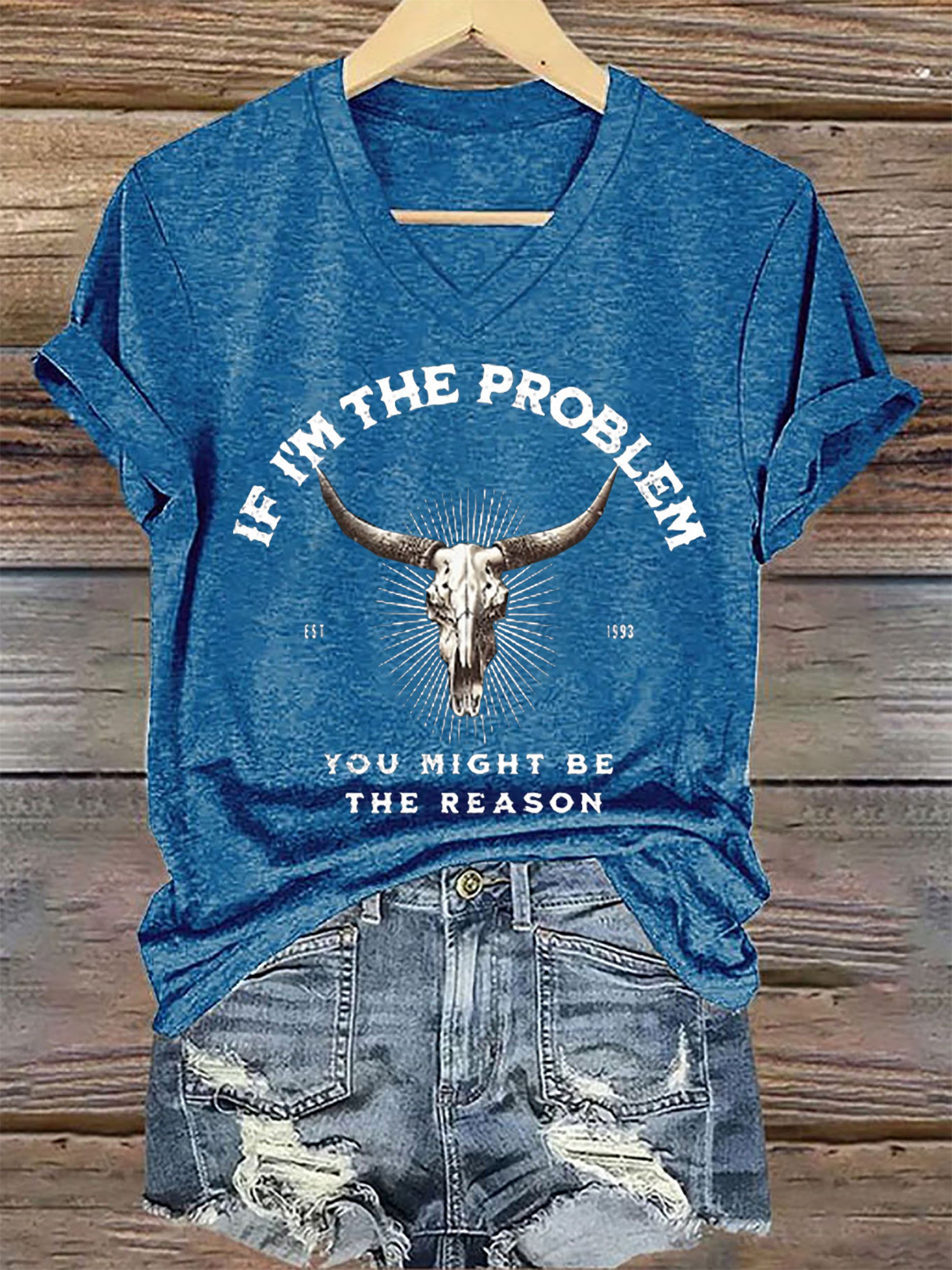 Morgan Wallen Tour 2026 Merch If I'm The Problem V-Neck Shirt Music Gifts For Wife