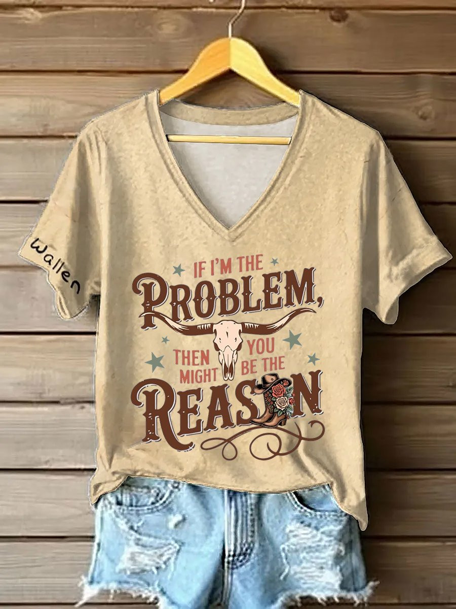 Morgan Wallen Tour 2026 Merch If I'm The Problem V-Neck Shirt Music Themed Gift Ideas