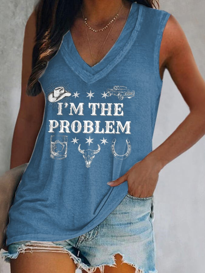Morgan Wallen Tour 2026 Merch I'm The Problem Western Country Music V-Neck Shirt Girlfriend Gift