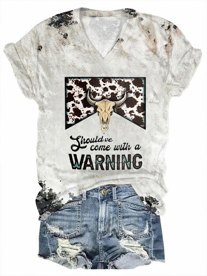 Morgan Wallen Tour 2026 Merch Should've Come With A Warning V-Neck Shirt Fandom Gifts