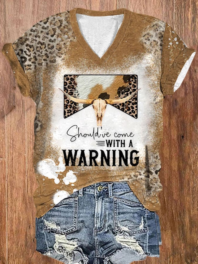 Morgan Wallen Tour 2026 Merch Should've Come With A Warning V-Neck Shirt Music Apparel