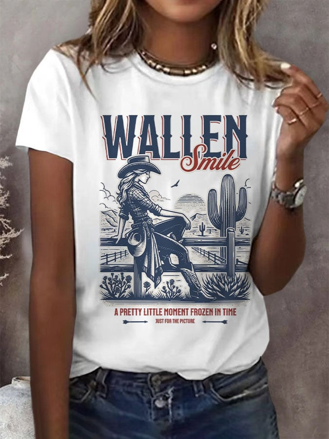 Morgan Wallen Tour 2026 Merch Wallen Smile T-Shirt Best Gifts For Girlfriend