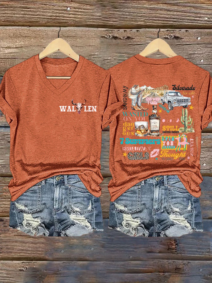 Morgan Wallen Tour 2026 Merch Wallen V-Neck Shirt Music Gifts For Enthusiasts