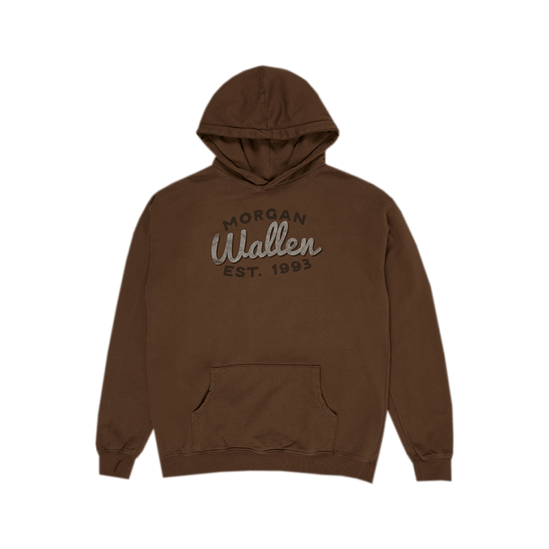 Morgan Wallen Tour Merch Hoodie Est 1993 One Thing At A Time Brown Hoodie