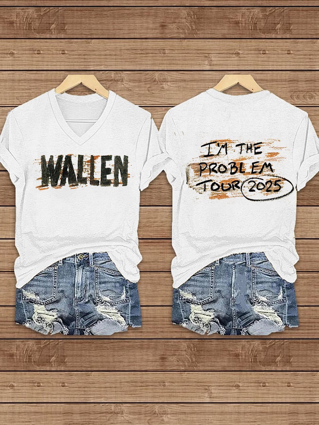Morgan Wallen Tour Merch I'm The Problem V-Neck Shirt Gift Ideas For Wife