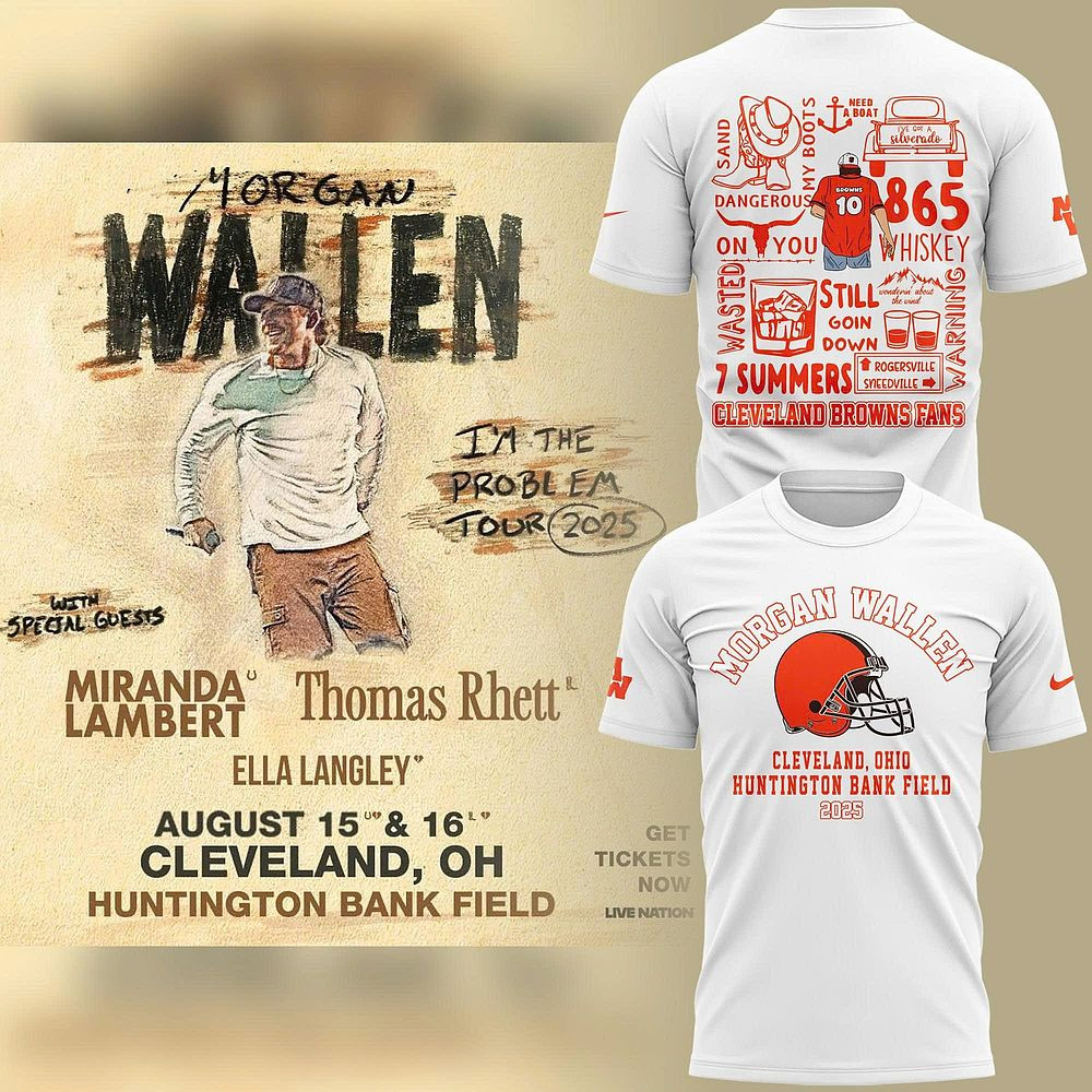 Morgan Wallen x Cleveland Browns T-Shirt 2025 Great Present For Football Fans