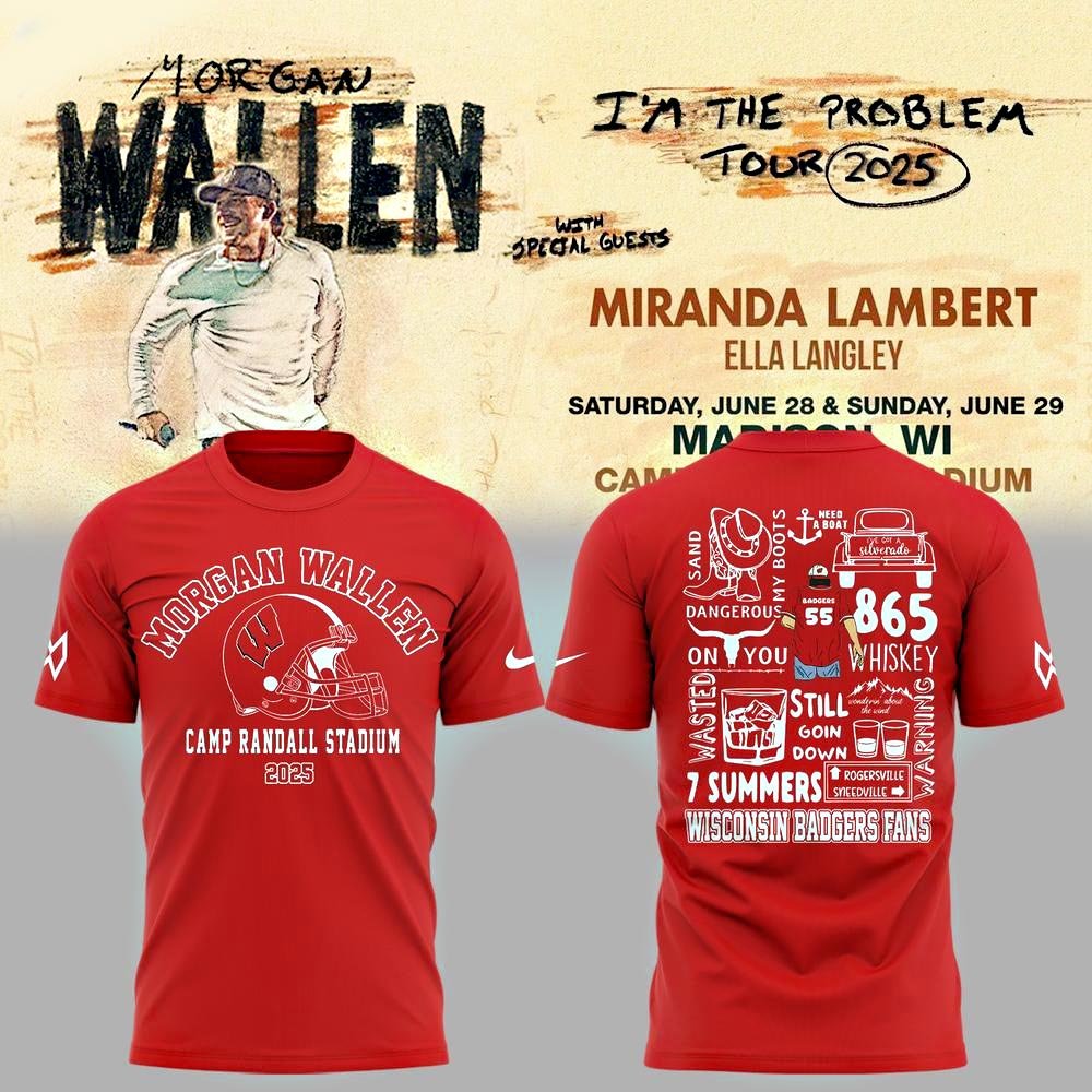Morgan Wallen x Wisconsin Badgers Camp Randall Stadium T-Shirt Gift For Concert Lover