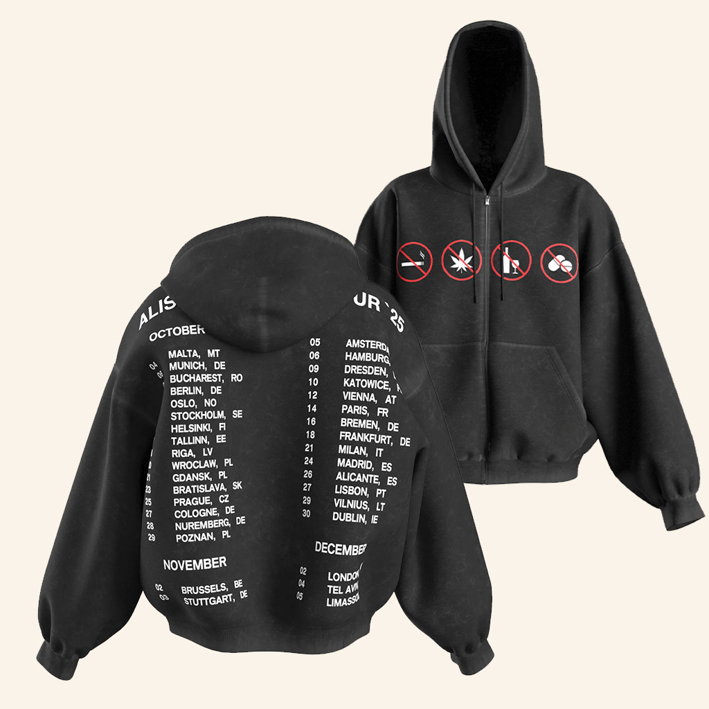 Morgenshtern Merch No Drugs Alisher World Tour Zip Hoodie Best Gifts For Rap Lovers