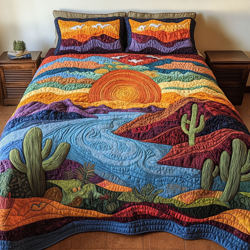 Morning Beam Hills Quilted Bedding Set Warm and Breathable Bedding Set for All Seasons