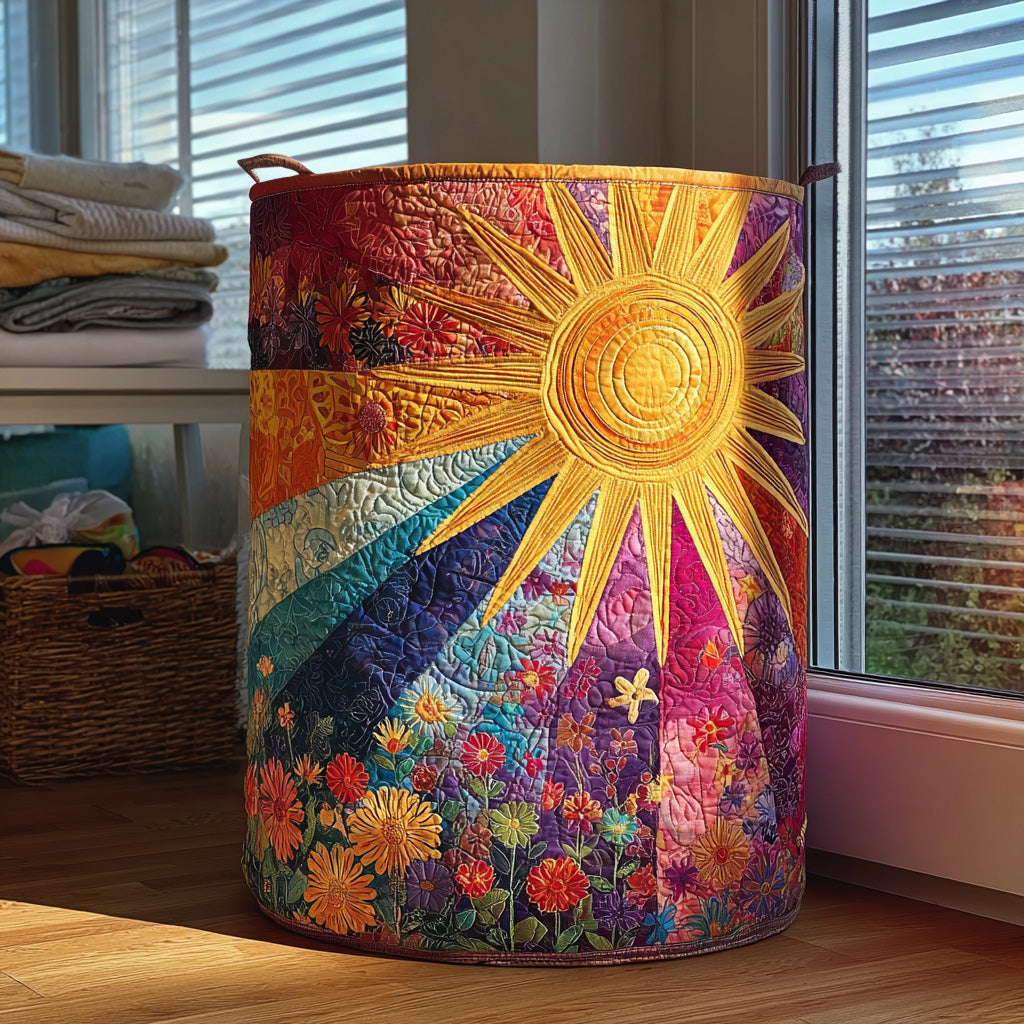 Morning Bloom Quilted Laundry Basket Perfect Gift For College Dorm