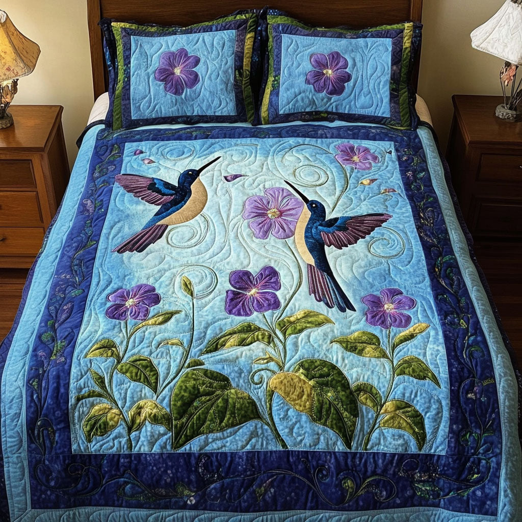 Morning Blossom Quilted Bedding Set Heartwarming Bedding Gift for Loved Ones