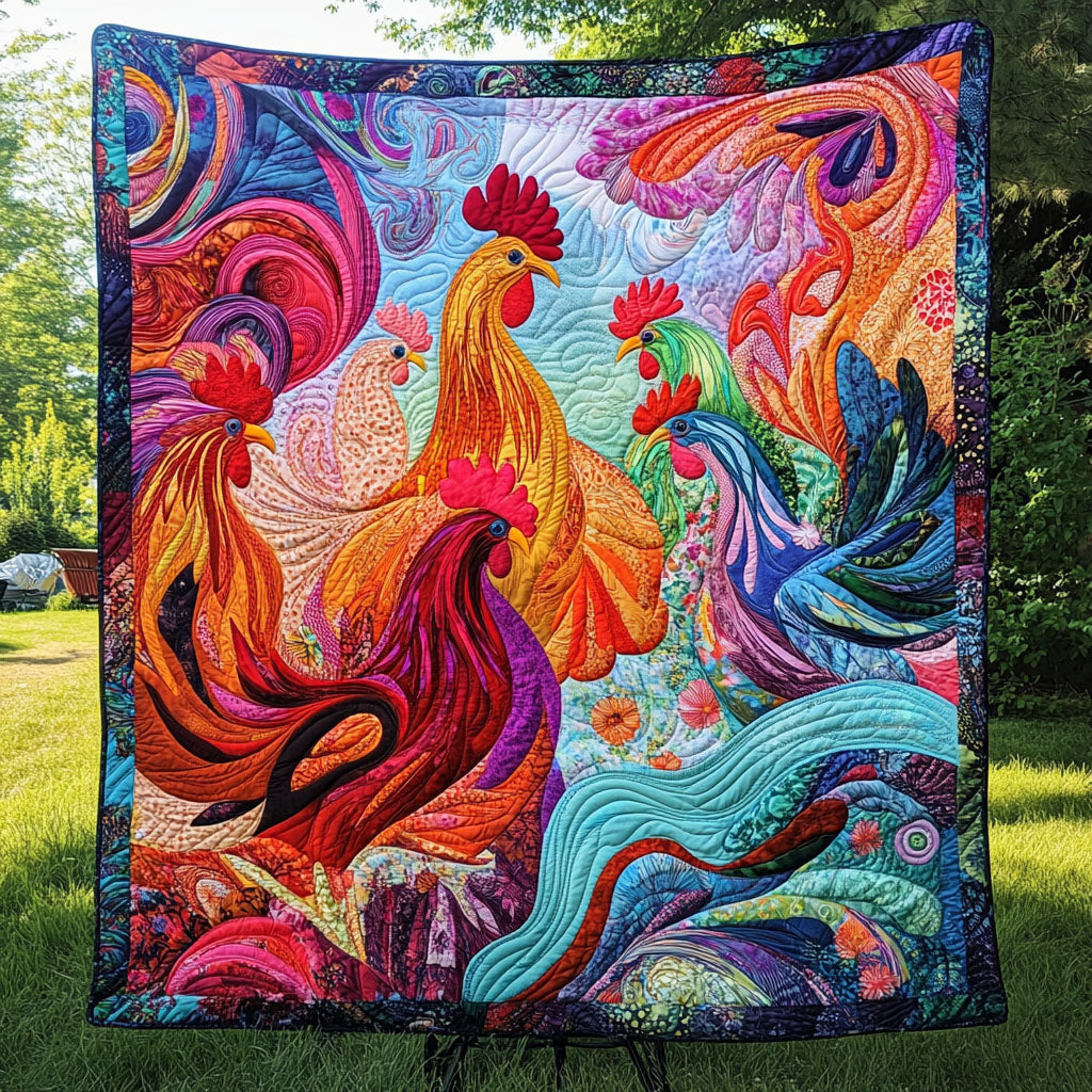 Morning Cluck Symphony Quilted Blanket Presents For Chicken Love
