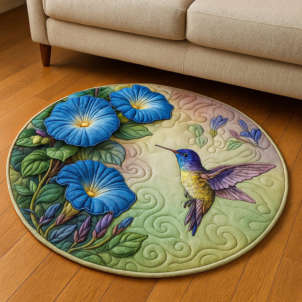 Morning Glory Delight Quilted Round Mat Entry Way Ideas Birthday Presents For Hummingbird Lovers