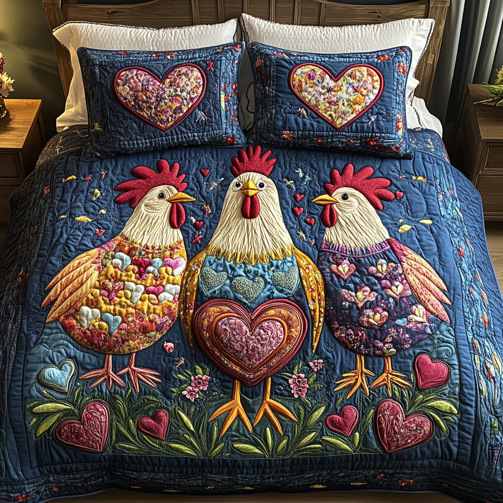 Morning Glory Quilted Bedding Set Modern Bedding Set to Upgrade Your Bedroom