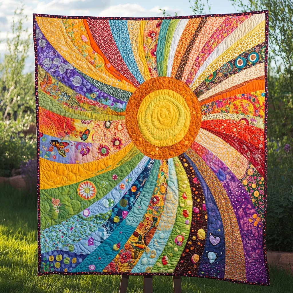 Morning Glory Quilted Blanket Bed Room Decor Birthday Gifts For Nature Lovers