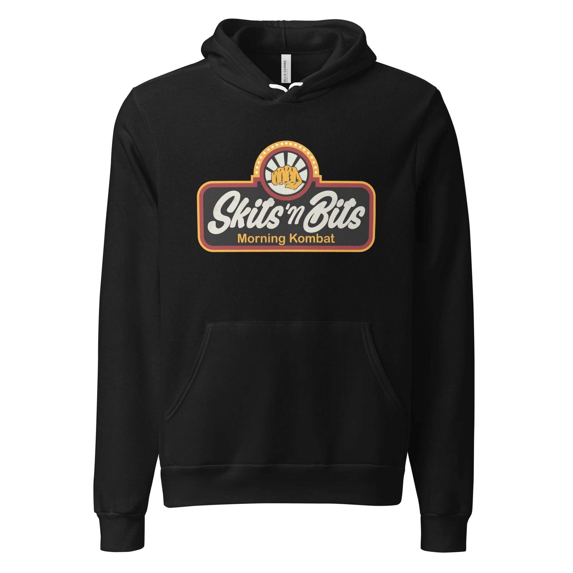 Morning Kombat Merch Skits'n Bits Morning Kombat Black Hoodie Stepdad Gifts For Father's Day