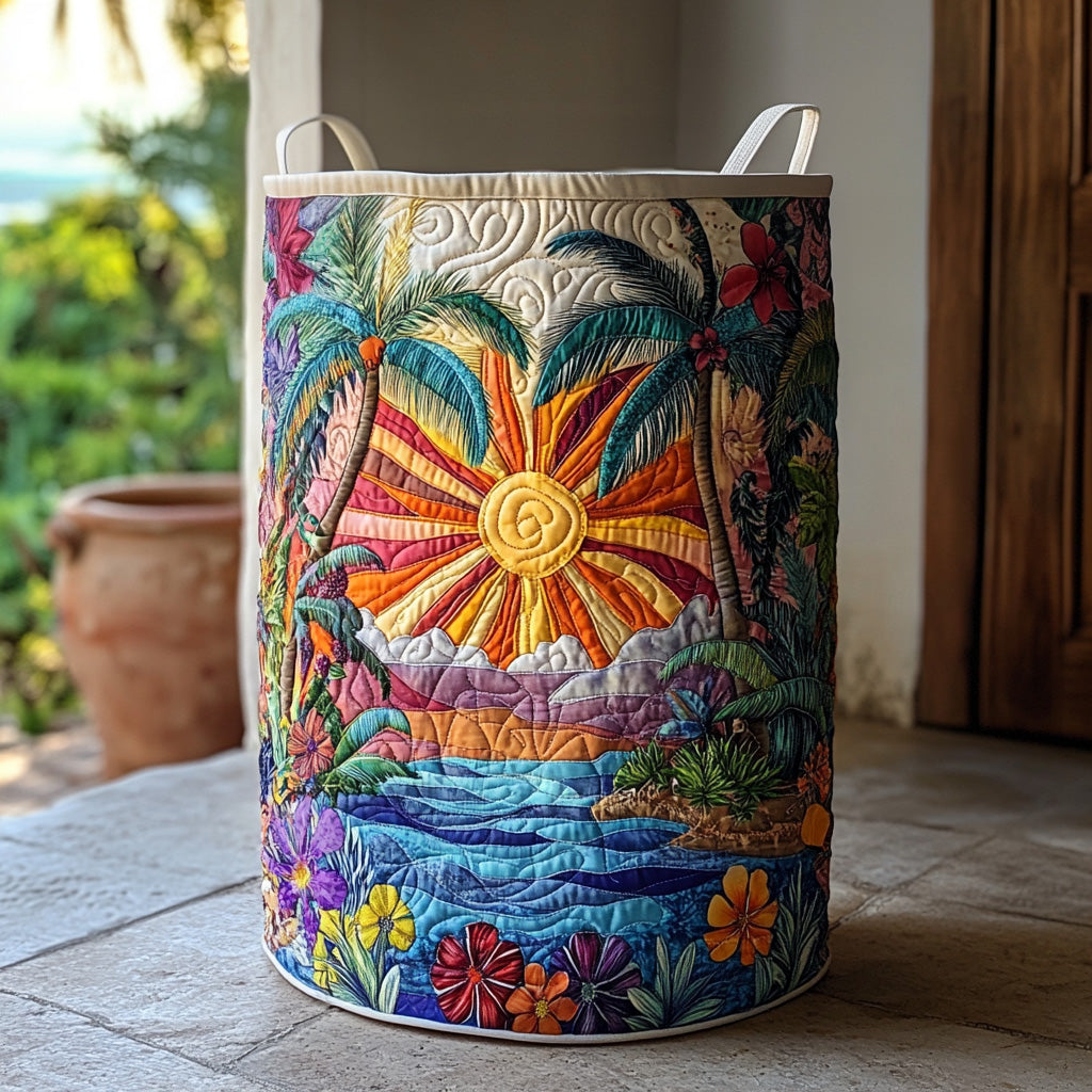 Morning Ray Quilted Laundry Basket Holiday Favorite Gift