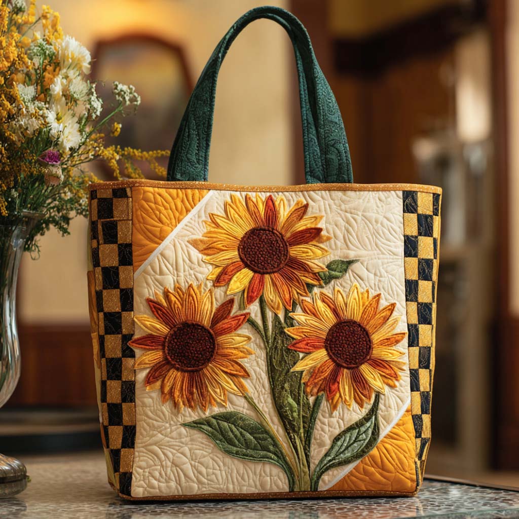 Morning Shine Quilted Tote Bag Sunflower Mother's Day Gifts