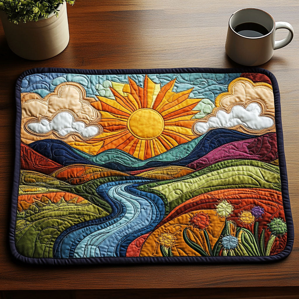 Morning Sunburst Quilted Placemat Christmas Kitchen Decor Gift Ideas For Fall