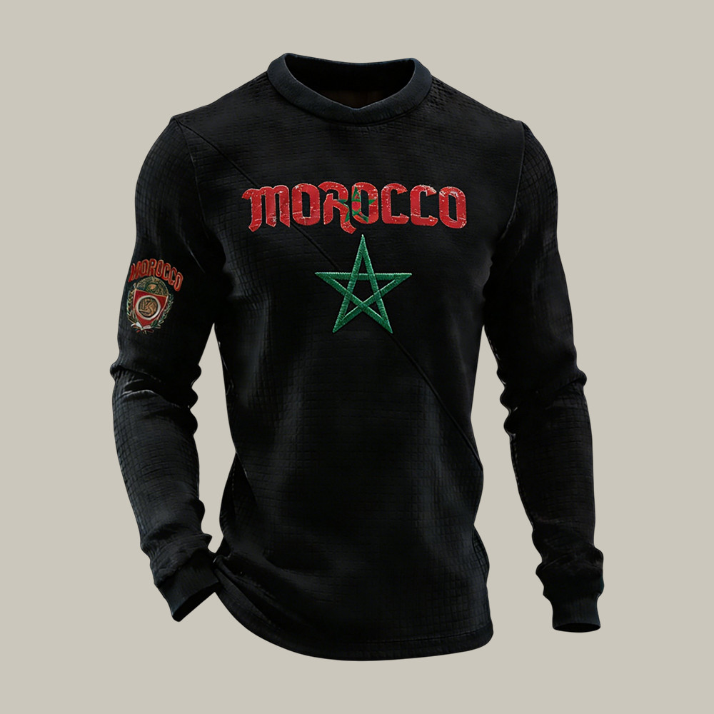 Morocco 2026 FIFA World Cup Long Sleeve Shirt Soccer Apparel Game Day Gift For Husband