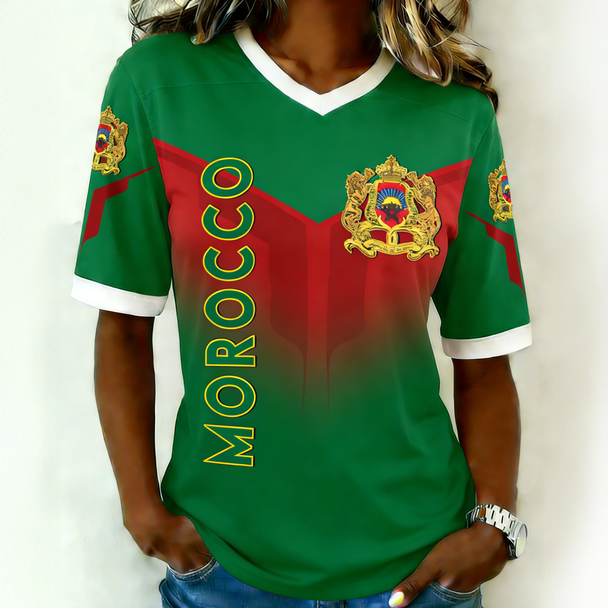 Morocco 2026 FIFA World Cup V-Neck Shirt Soccer Clothes 2026 World Cup Lover Gift