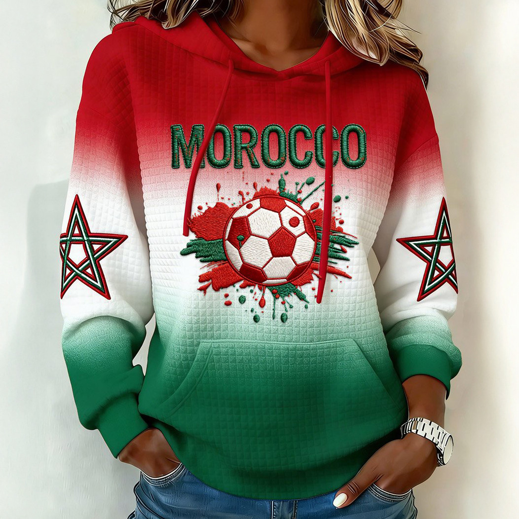 Morocco FIFA World Cup 2026 Hoodie Morocco National Football Team Hooded Sweatshirt