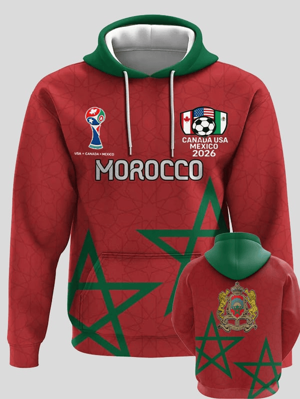 Morocco Football World Cup 2026 Hoodie Game Day Hoodie For Men Gifts For Football Fans