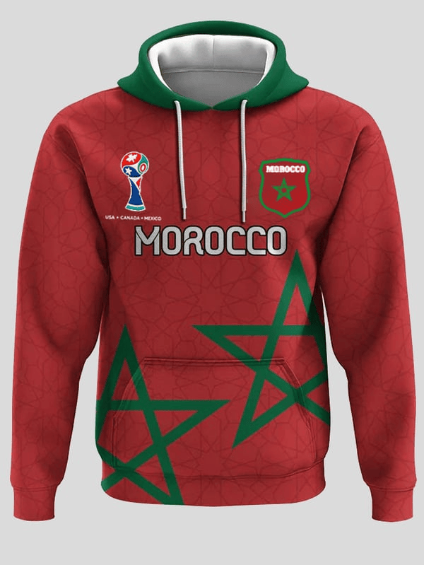 Morocco Football World Cup 2026 Hoodie Sport Game Day Clothing Gifts For Football Lovers