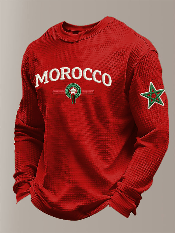 Morocco Football World Cup 2026 Long Sleeve Shirt Mens Game Day Apparel Gifts For Football Fans
