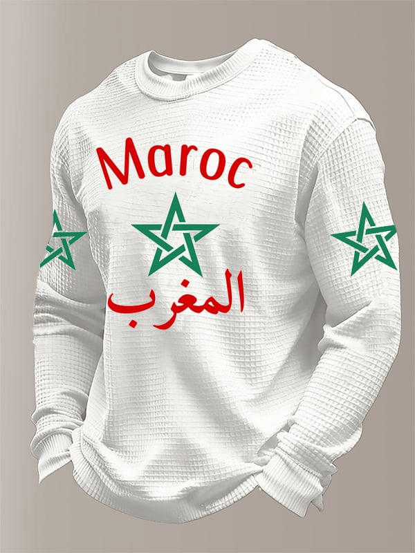 Morocco Football World Cup 2026 Long Sleeve Shirt White Game Day Merch Gifts For Football Fans