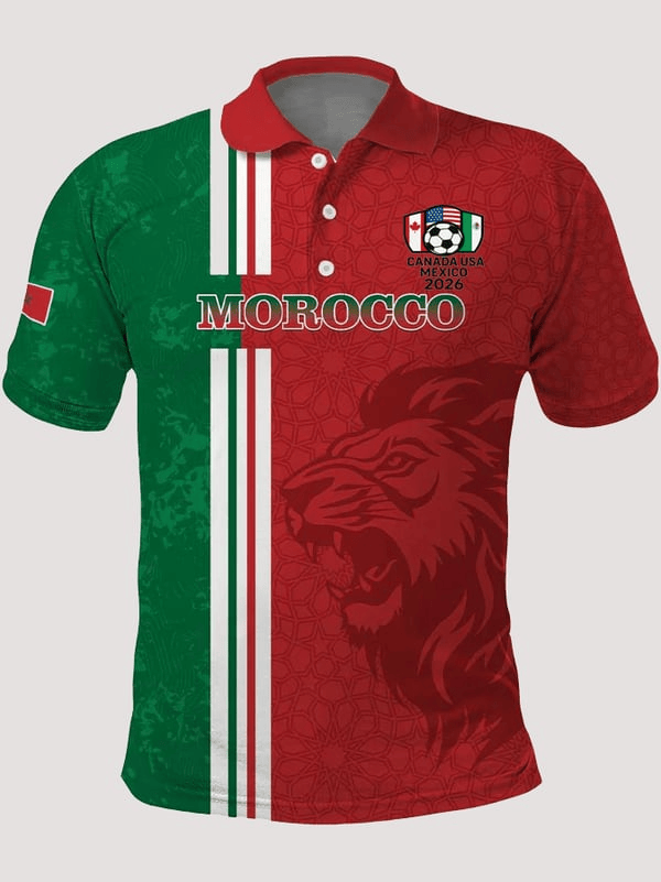 Morocco Football World Cup 2026 Polo Shirt Game Day Apparel Football Fan Gifts For Men